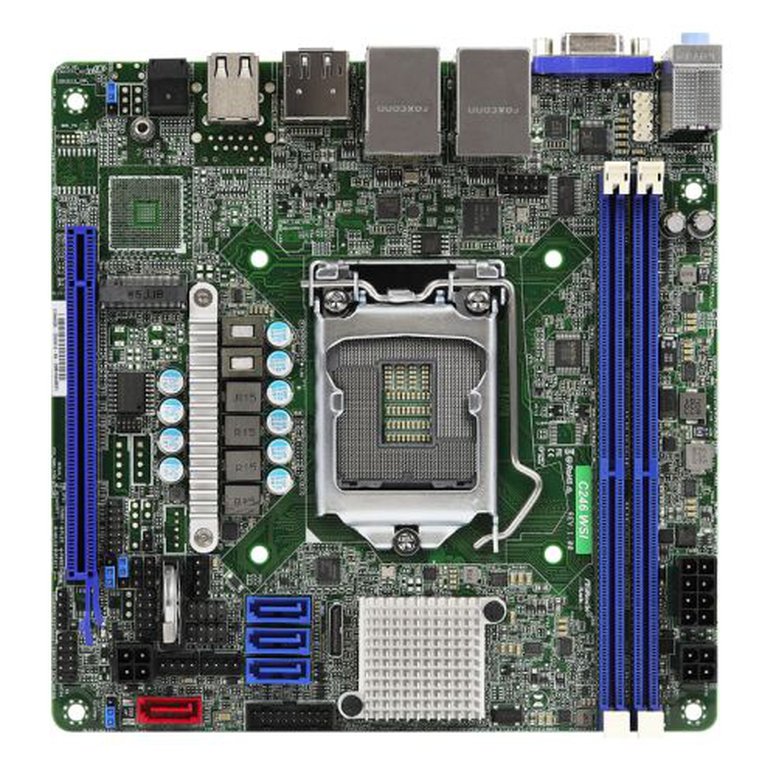 Asrock Rack C246 WSI Server Board, Intel C246, 1151, Mini ITX, VGA, HDMI, DP, Dual GB LAN