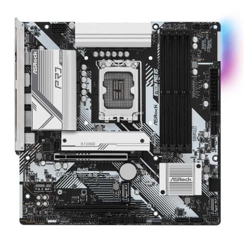 Asrock B760 PRO RS, Intel B760, 1700, ATX, 4 DDR5, HDMI, DP, eDP, 2.5G LAN, PCIe5, 3x M.2, RGB