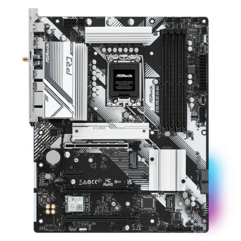 Asrock B760 PRO RS/D4 WIFI, Intel B760, 1700, ATX, 4 DDR4, HDMI, DP, Wi-Fi 6E, 2.5G LAN, PCIe4, 3x M.2, RGB