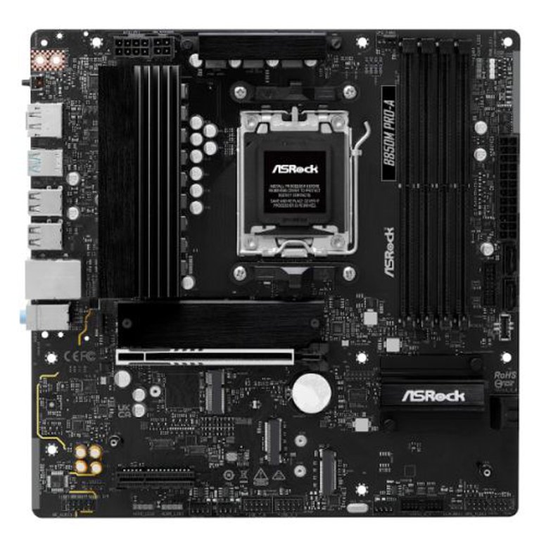 Asrock B850M PRO-A, AMD B850, AM5, Micro ATX, 4 DDR5, HDMI, DP, 2.5G LAN, 3x M.2