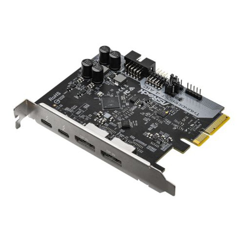 Asrock Thunderbolt 4 AIC, PCI Express, 2 x Thunderbolt 4 Type-C, 2 x DisplayPort IN, 1 x USB 2.0, TBT Header