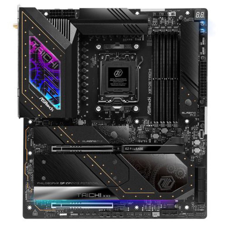 Asrock X870E TAICHI, AMD X870E, AM5, EATX, 4 DDR5, HDMI, 2 USB4, Wi-Fi 7, 5G LAN, RGB, 4x M.2