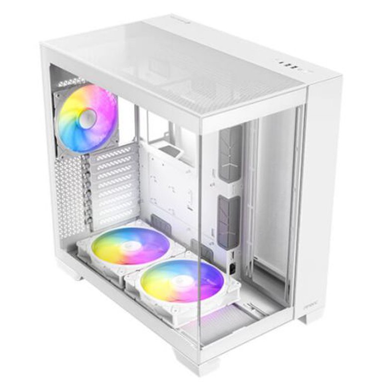 Antec C8 ARGB Gaming Case w/ Glass Side & Front, E-ATX, 3x ARGB Fans, ARGB PWM Fan Hub, Dual Chamber, Mesh Panels, USB-C, White