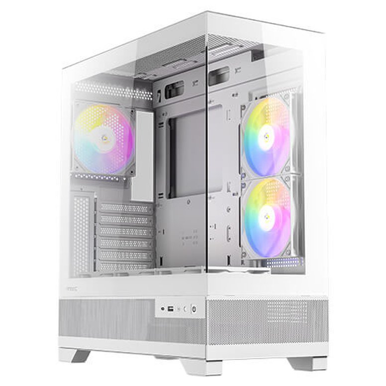 Antec CX700 RGB Elite Gaming Case w/ Glass Side & Front, ATX, 6x RGB Fans, LED Button, USB-C, White