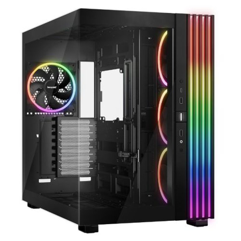 Be Quiet! Light Base 900 FX ARGB Gaming Case w/ Glass Front & Side, E-ATX, Invertible, 4x ARGB Fans, 3M ARGB Strip & Controller, USB-C, Asus BTF Compatible, Black