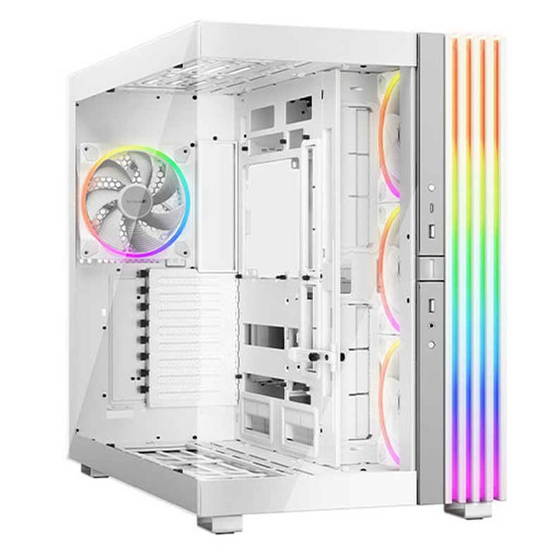 Be Quiet! Light Base 900 FX ARGB Gaming Case w/ Glass Front & Side, E-ATX, Invertible, 4x ARGB Fans, 3M ARGB Strip & Controller, USB-C, Asus BTF Compatible, White