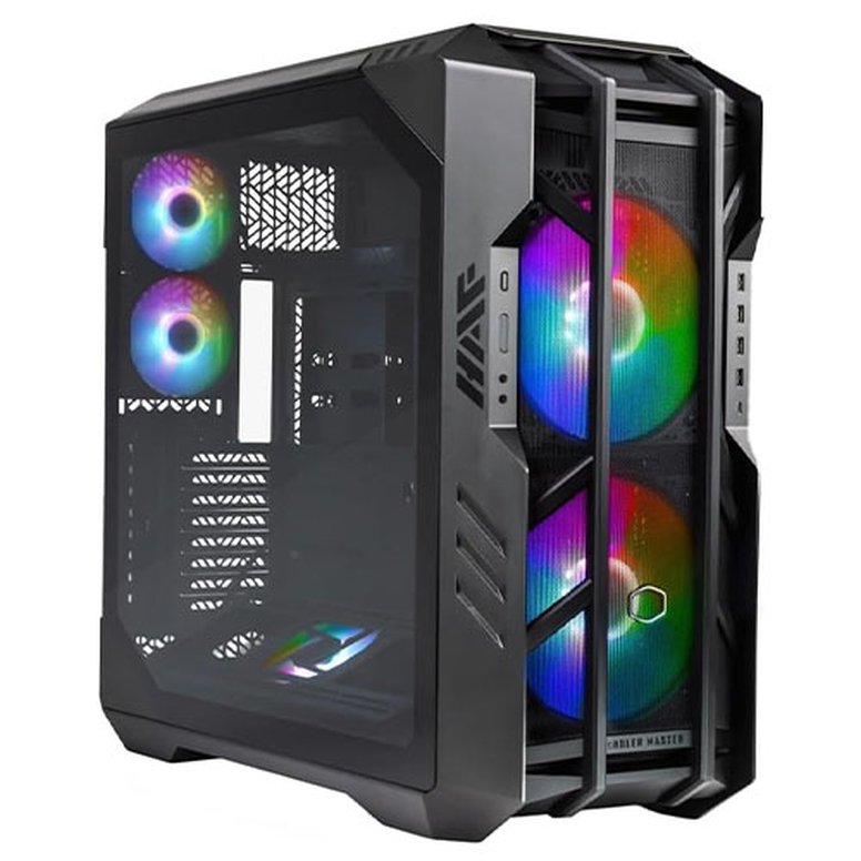 Cooler Master HAF 700 Gaming Case w/ Glass Side, E-ATX, Multi Chamber, 5x ARGB Fans, ARGB Fan Hub, USB-C, Black