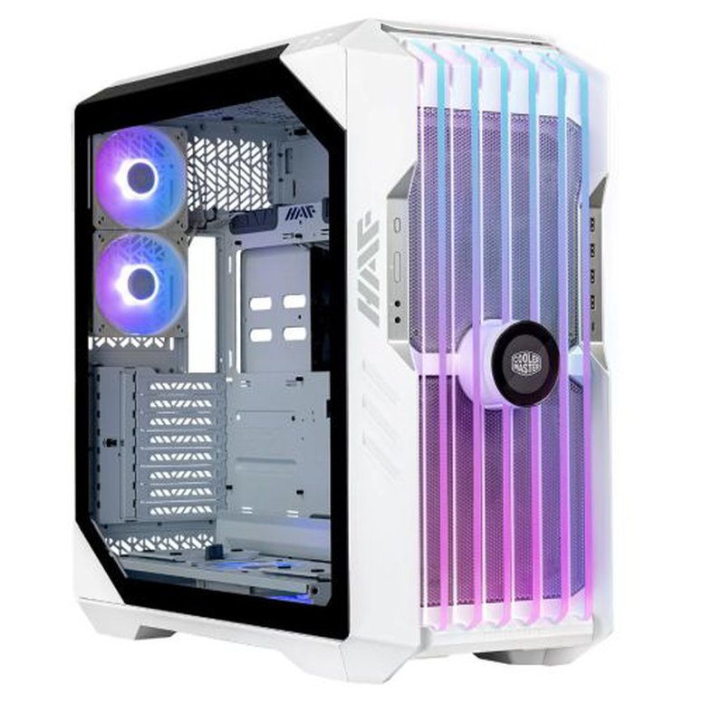 Cooler Master HAF 700 EVO Gaming Case w/ Glass Side, E-ATX, Multi Chamber, 5x ARGB Fans, ARGB Fan Hub, Front LCD Display, USB-C, White