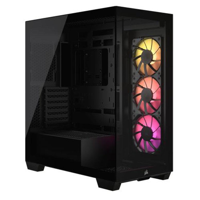 Corsair 3500X ARGB Gaming Case w/ Glass Side & Front, E-ATX, 3x ARGB Fans, USB-C, Asus BTF Compatible, Black