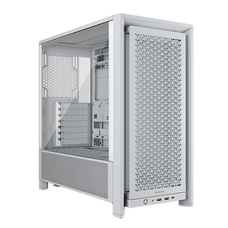 Corsair FRAME 4000D Modular Gaming Case w/ Glass Side, E-ATX, No Fans, InfiniRail Fan Mounting, USB-C, Asus BTF Compatible, White