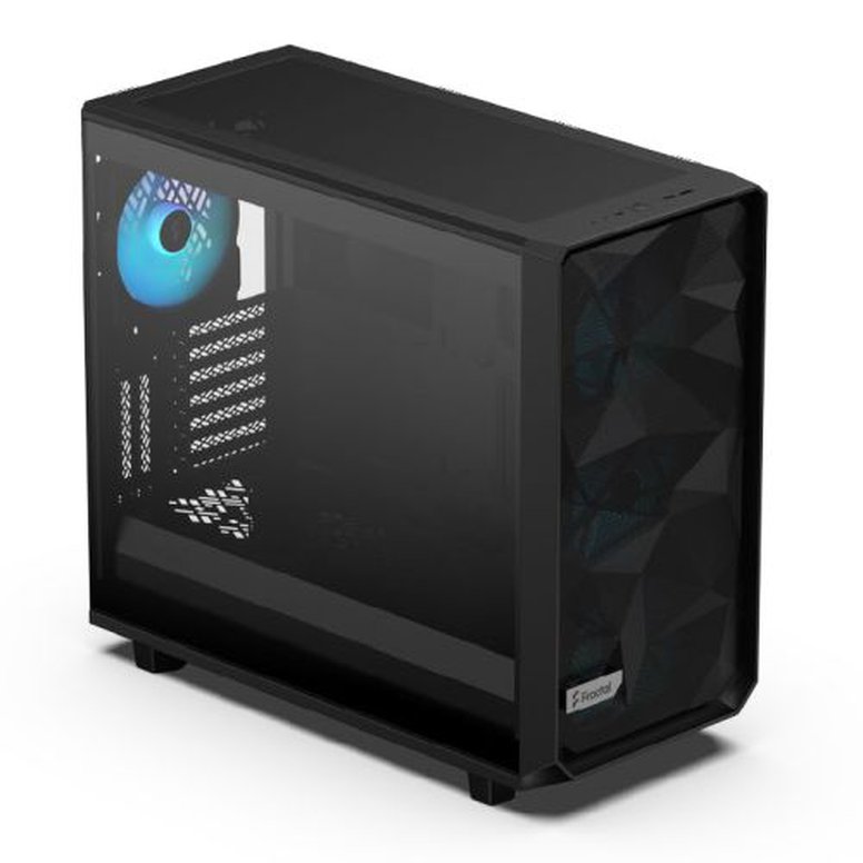 Fractal Design Meshify 2 RGB (Black TG) Gaming Case w/ Light Tint Glass Window, E-ATX, Angular Mesh Front, 4 RGB Fans, Fan Hub, Detachable Front Filter, USB-C