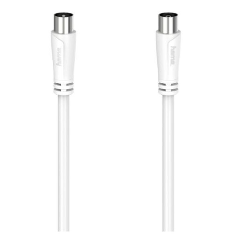 Hama Antenna Cable, Coax Male to Coax Female, 90dB, 15 Metre, White