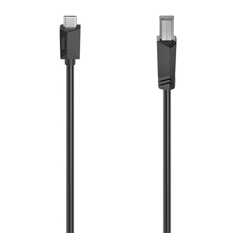 Hama USB-C to USB-B Cable, USB 2.0, 1.5 Metre, Black