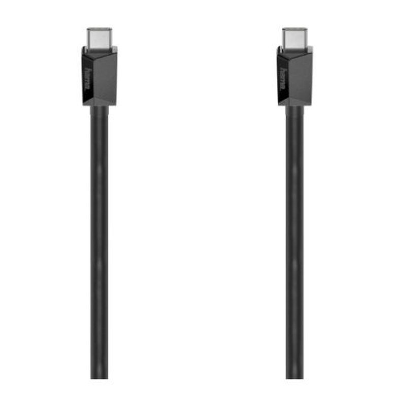 Hama 5Gbps USB-C to USB-C Cable, E-Marker, USB 3.2 Gen1, 5A, 100W, 0.75 Metre, Black