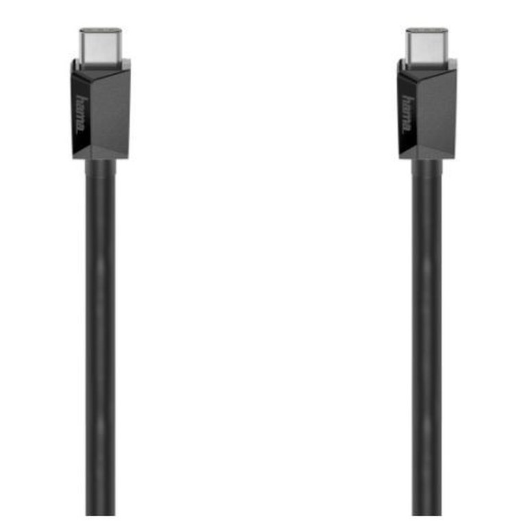 Hama 10Gbps USB-C to USB-C Charging Cable, E-Marker, USB 3.2 Gen2, 5A, 100W, 1 Metre, Black