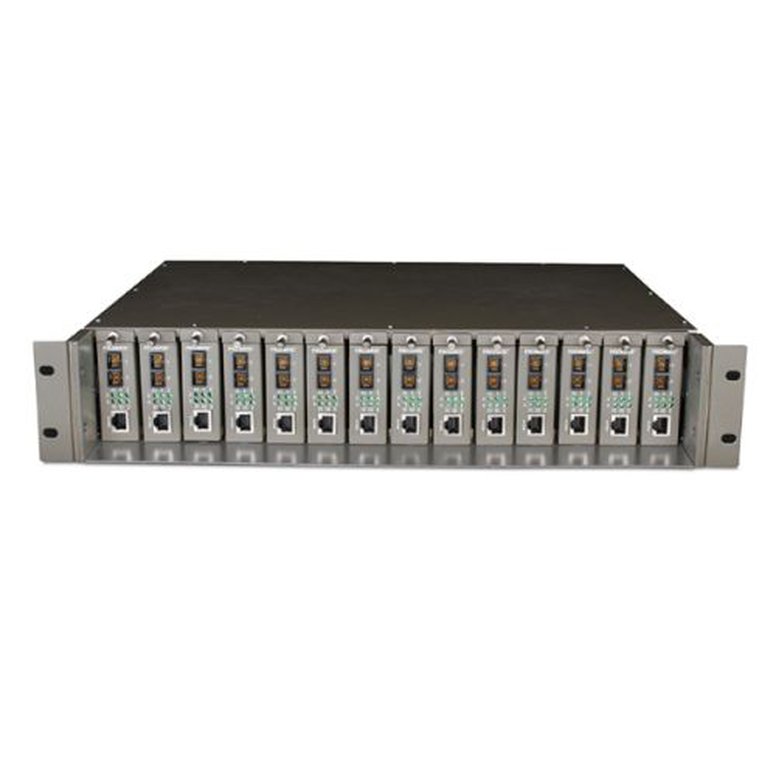 TP-LINK (MC1400) 14-Slot Rackmount Chassis, 14 Bays for up to 14 Media Converters, Hot-Swappable, 2 Fans