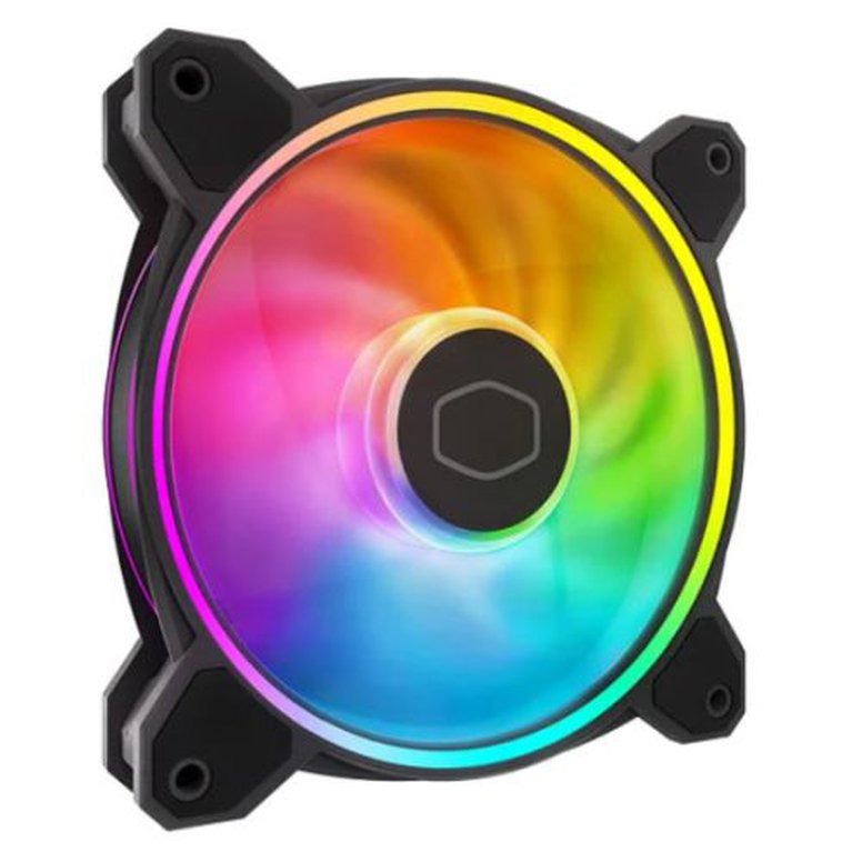 Cooler Master MasterFan MF120 Halo2 ARGB PWM 12cm Case Fan, Dual Loop Lighting, 0-2050 RPM, Rifle Bearing, Black