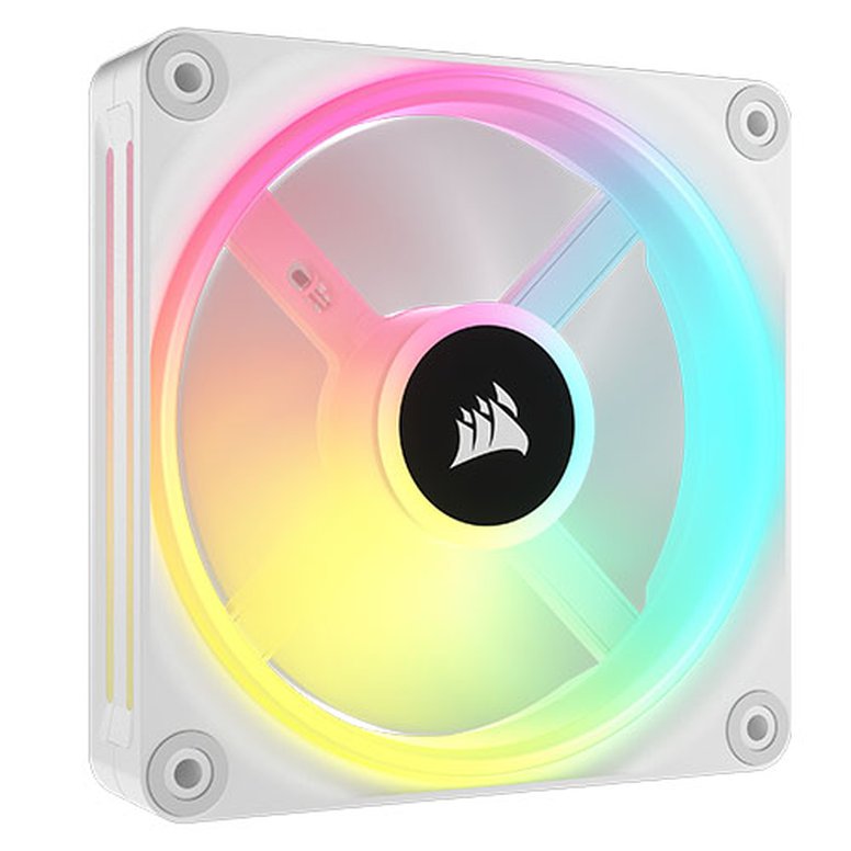 Corsair iCUE LINK QX120 12cm PWM RGB Case Fan, 34 RGB LEDs, Magnetic Dome Bearing, 2400 RPM, White, Single Fan Expansion Kit