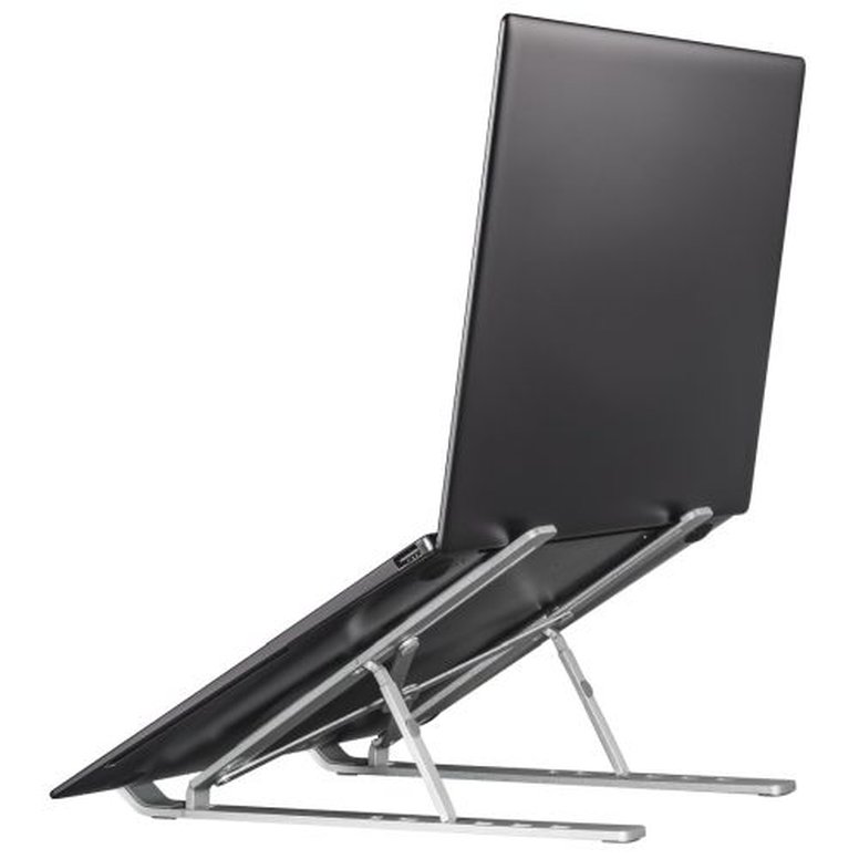 Hama Aluminium Folding Laptop Stand, Adjustable Incline, Laptops up to 15.6", Carry Pouch