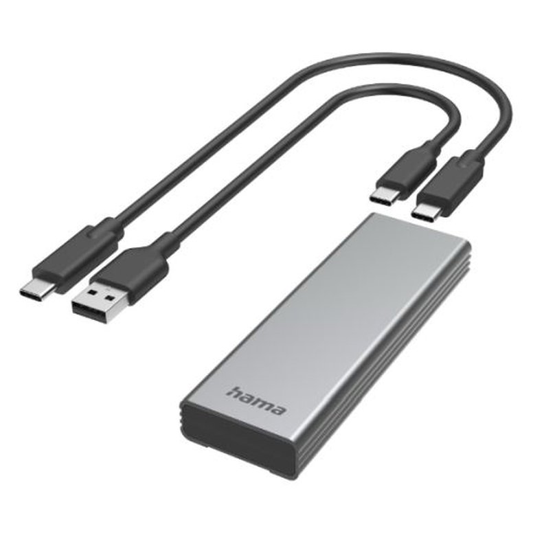 Hama M.2 PCIe/SATA SSD Caddy, USB 10Gbps Type A&C, Compatible with 2280/2260/2242, Aluminium