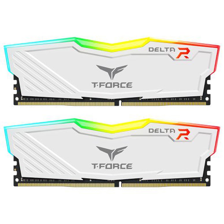 Team T-Force Delta RGB 32GB Kit (2 x 16GB), DDR4, 3600MHz (PC4-28800), CL18, XMP 2.0, DIMM Memory, White