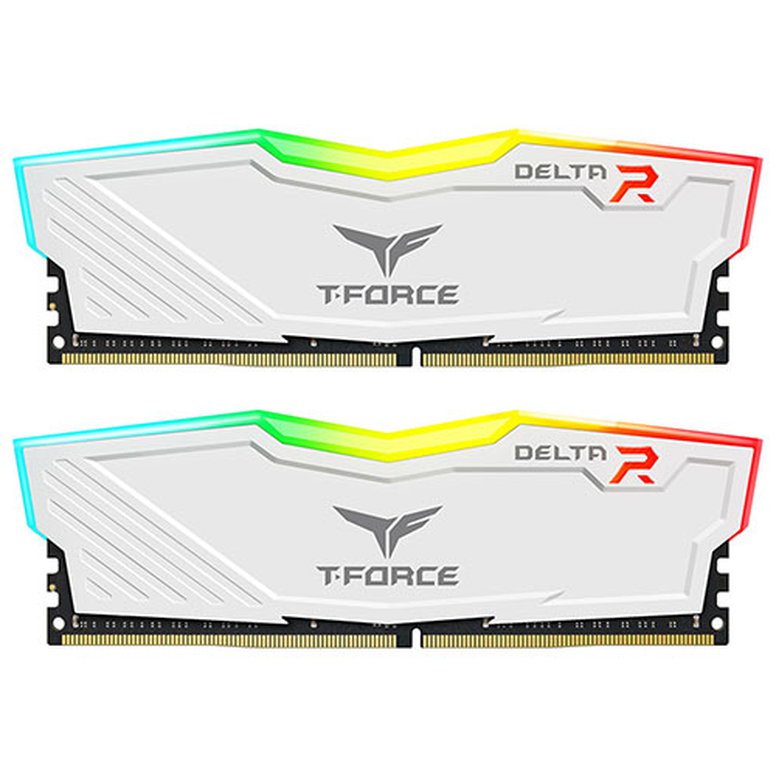 Team T-Force Delta RGB 64GB Kit (2 x 32GB), DDR4, 3600MHz (PC4-28800), CL18, XMP 2.0, DIMM Memory, White