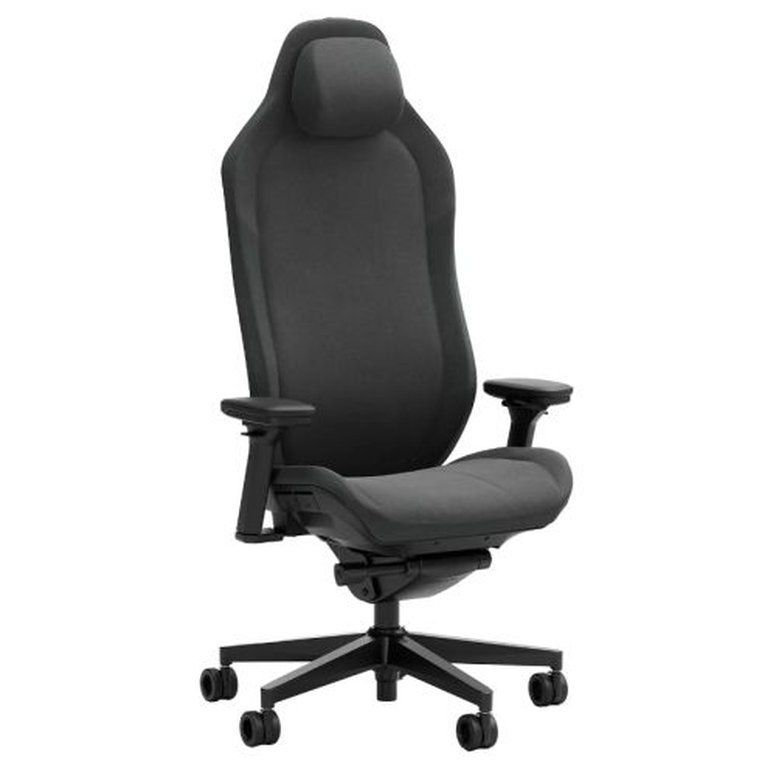 Fractal Design Refine Fabric Dark Gaming Chair, Synchro-Tilt, Memory Foam Headrest, Padded 4D Armrests, Adaptable Support