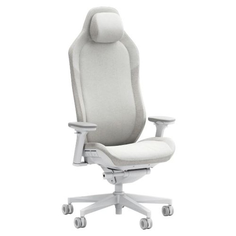 Fractal Design Refine Fabric Light Gaming Chair, Synchro-Tilt, Memory Foam Headrest, Padded 4D Armrests, Adaptable Support