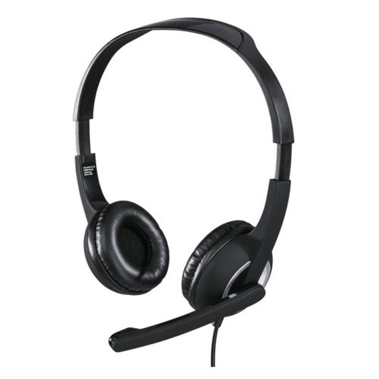 Hama (HS-P150) Ultra-lightweight Headset with Boom Microphone, 3.5mm Jack, Padded Ear Pads, Inline Controls