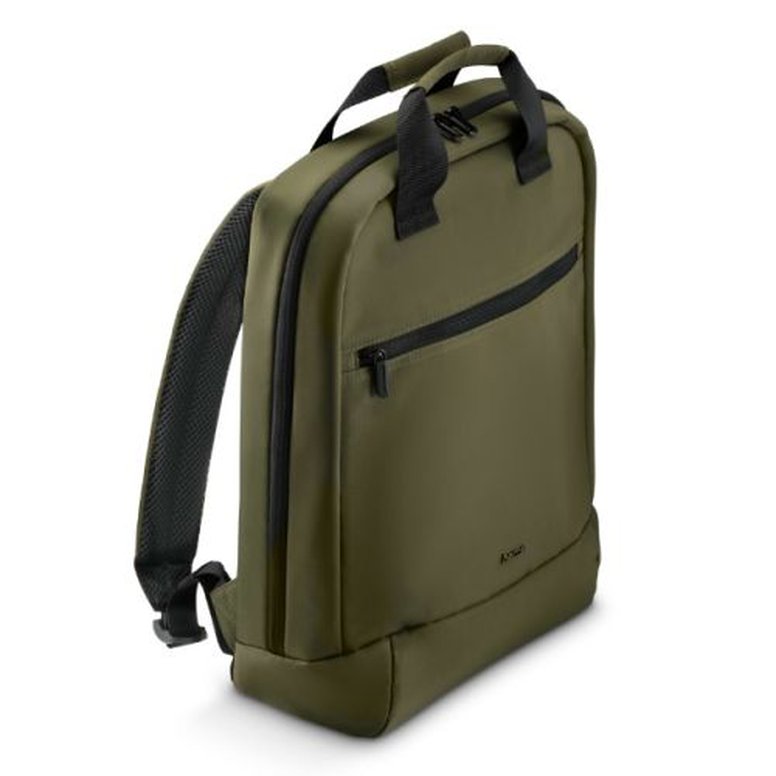 Hama Ultra Lightweight Laptop Backpack, Up to 14.1", Padded Compartment, Front Pocket, Trolley Strap, Water-Repellent, Eco-Friendly, Olive Green