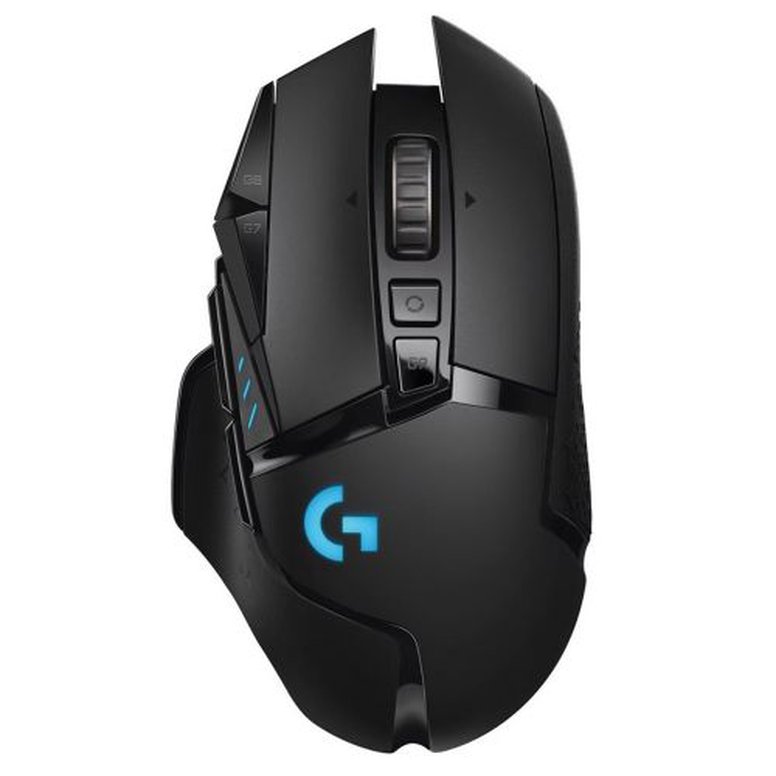 Logitech G502 LIGHTSPEED Wireless/Wired RGB Gaming Mouse, HERO 25K sensor, 25600 DPI, PTFE Feet, Adjustable Weights, Black