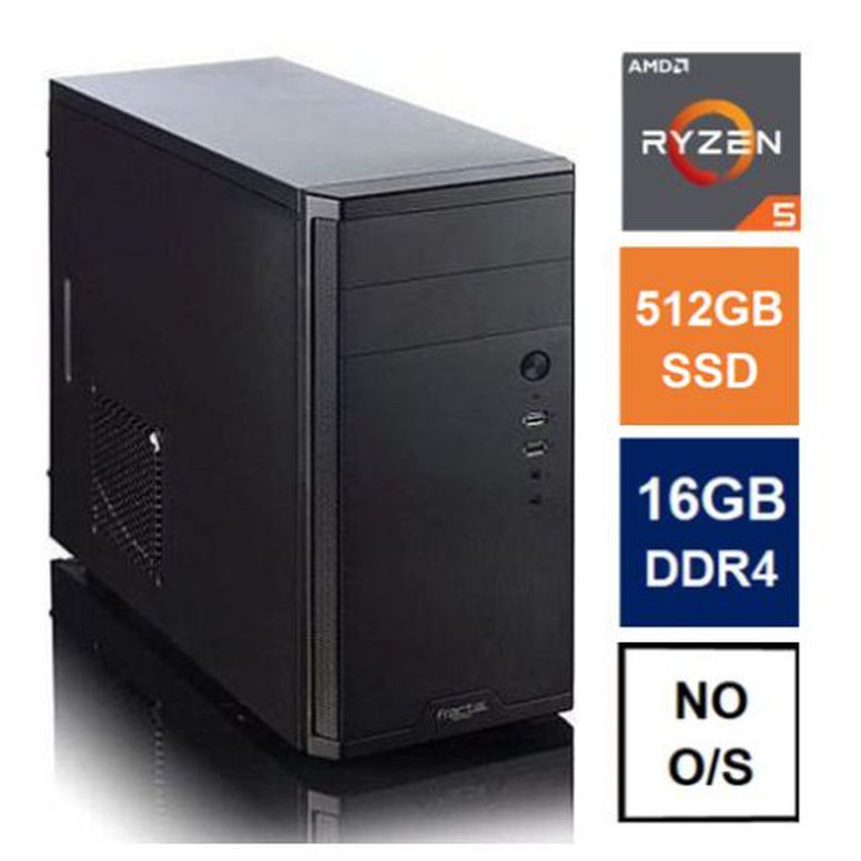 Spire MATX Tower PC, Vida Business Case, Ryzen 5 5600G, 16GB 3200MHz, 512GB SSD, Corsair 550W, No Optical, KB & Mouse, No Operating System