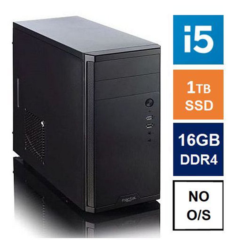 Spire MATX Tower PC, Vida Business Case, i5-12400, 16GB 3200MHz, 1TB SSD, Corsair 550W, No Optical, KB & Mouse, No Operating System