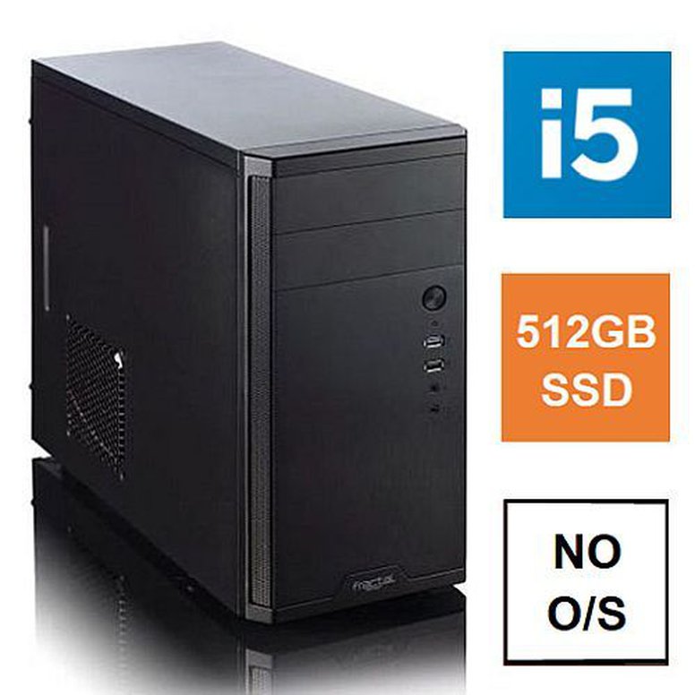 Spire MATX Tower PC, Vida Business Case, i5-12400, 8GB 3200MHz, 512GB SSD, Corsair 550W, No Optical, KB & Mouse, No Operating System