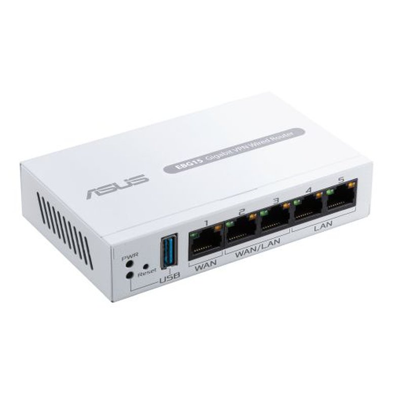 Asus (ExpertWiFi EBG15) Gigabit VPN Wired Router, Up to 3x WAN, USB, IPS Intrusion Prevention, Layer 7 Firewall, Centralised Management