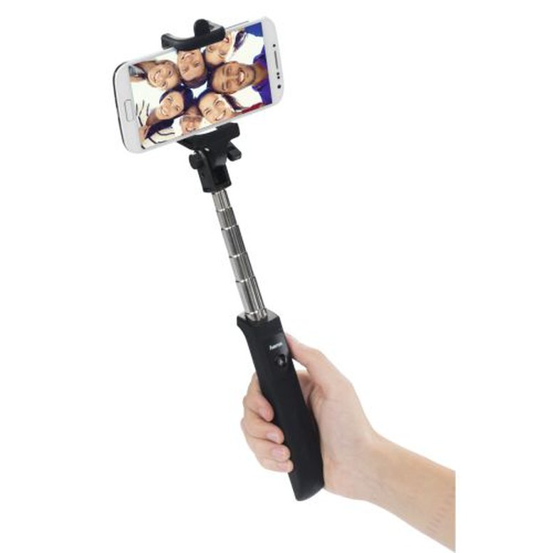 Hama Fun 70 Selfie Stick, Bluetooth Release, 70cm Max Length, Phone Clamp