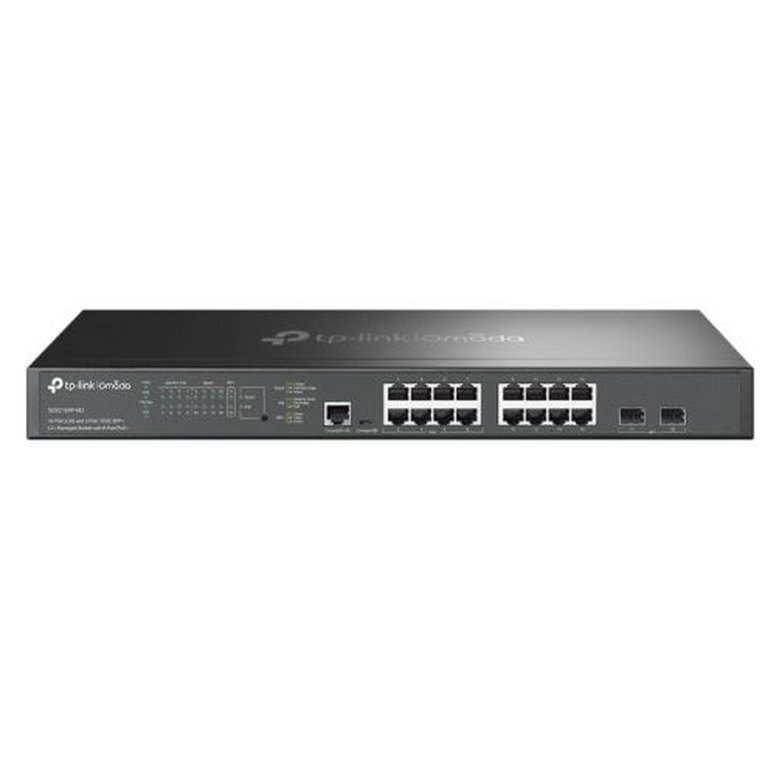 TP-LINK (SG3218XP-M2) Omada 16-Port 2.5G and 2-Port 10GE SFP+ L2+ Managed Switch with 8-Port PoE+, Rackmountable