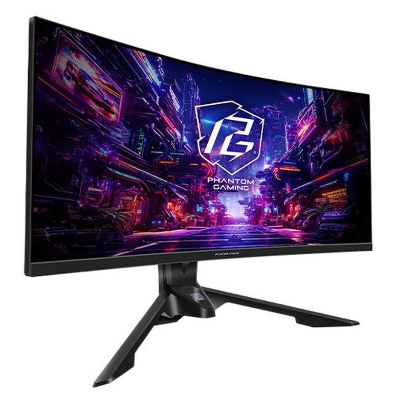 Asrock 34" WQHD Curved Gaming Monitor (PG34QRT2B), 3440 x 1440, 1ms, 2 HDMI, 2 DP, 180Hz, Tilt/Swivel/Height Adjust., USB, VESA