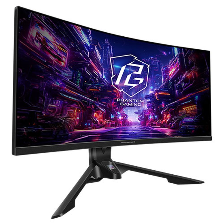 Asrock 34" WQHD Curved Gaming Monitor (PG34QRT3A), 3440 x 1440, 1ms, 2 HDMI, 2 DP, 180Hz, Mini-OLED, Tilt/Swivel/Height Adjust., RGB, VESA