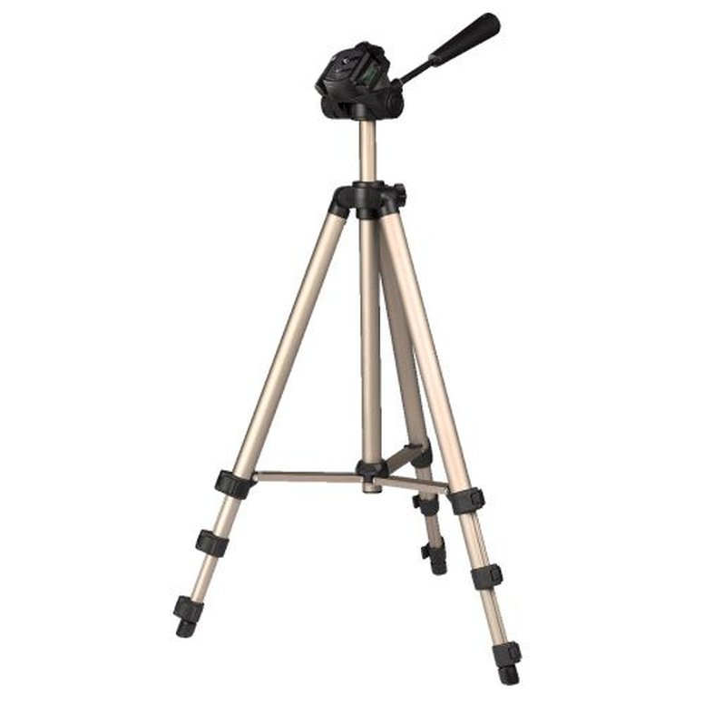 Hama (Star 75) Camera Tripod, 3D Tilt Head, 125cm Max Height, 6.4mm Thread, Quick-Release Plate, Spirit Level, Bag