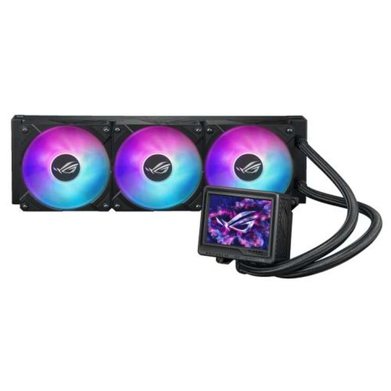 Asus ROG Ryujin III 360 ARGB Extreme 360mm Liquid CPU Cooler, 3x Enhanced Magnetic ROG ARGB Fans, Upgraded Customisable 3.5" LCD Display, Black