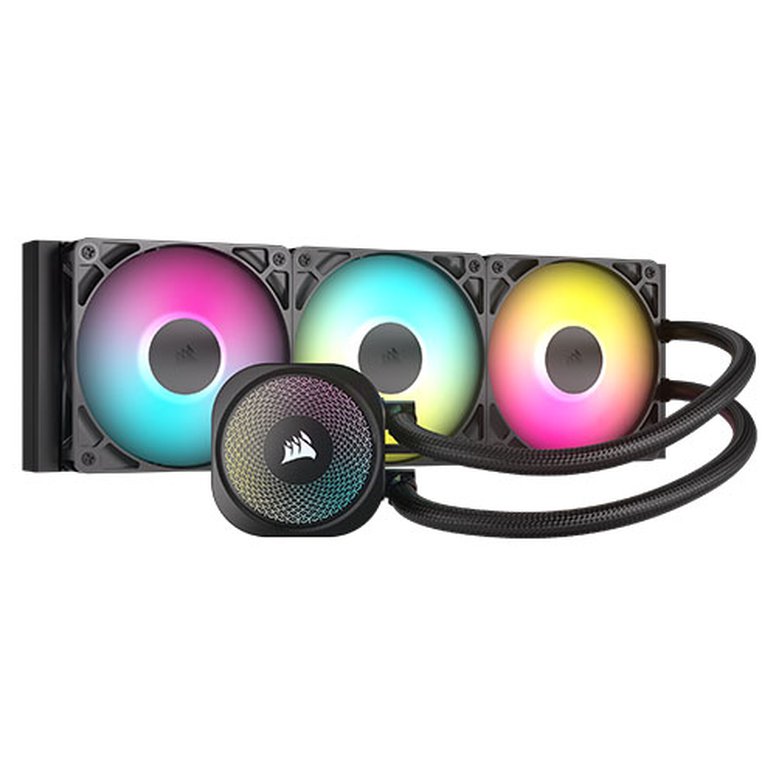 Corsair NAUTILUS 360 RS ARGB Liquid CPU Cooler, RS120 ARGB Magnetic Dome Fans, RGB Pump, Daisy-Chain Connections, Black