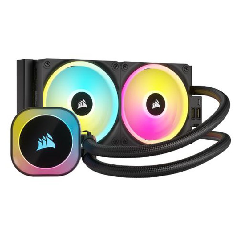 Corsair iCUE LINK H100i 240mm RGB Liquid CPU Cooler, QX120 RGB Magnetic Dome Fans, 20 LED Pump Head, iCUE LINK Hub Included, Black