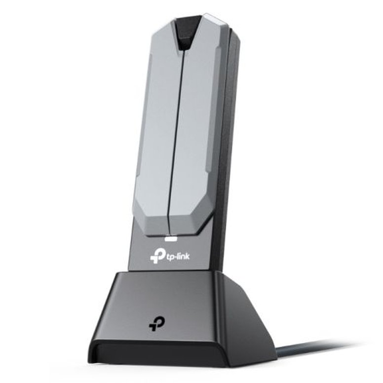 TP-LINK (Archer TBE400UH) BE6500 Wi-Fi 7 High Gain Wireless USB Adapter, Tri-Band, USB 3.0, MLO, MU-MIMO, OFDMA, Multi-RU, Cradle